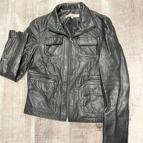Kennith Cole Leather Jacket - Picture 1 of 4